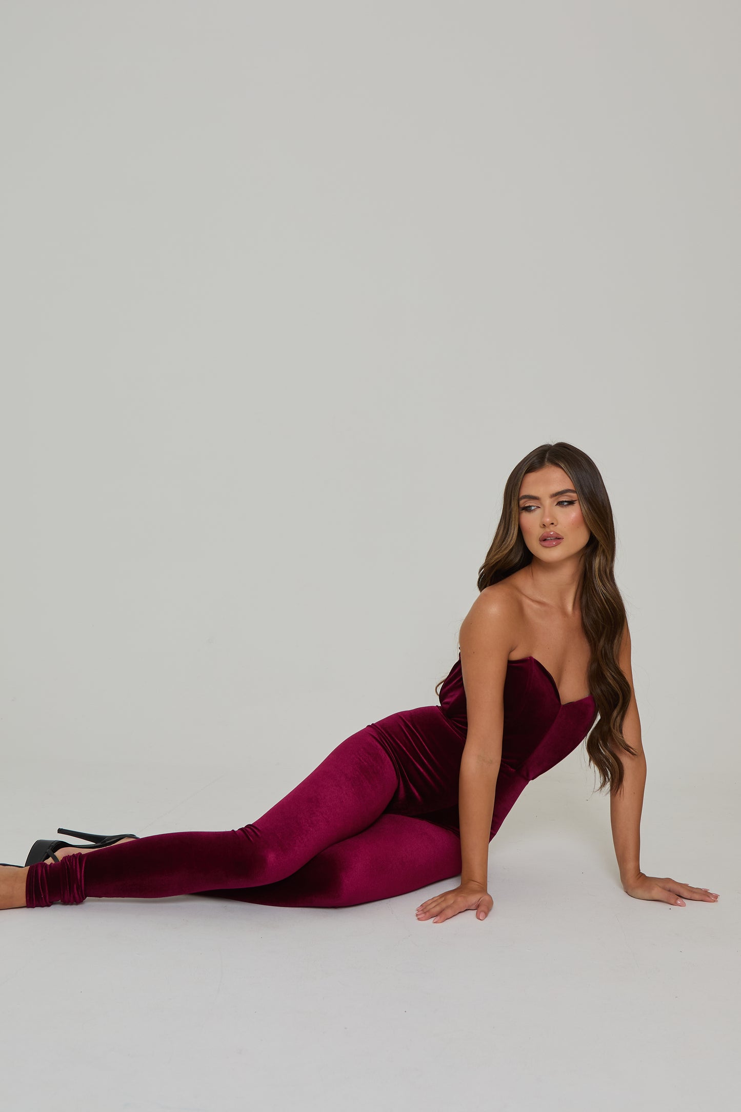 Lorna Burgundy Velvet Catsuit / MADE TO ORDER