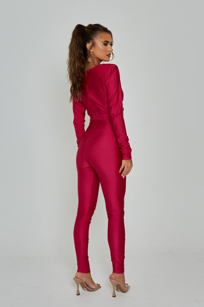Demi Hot Pink Cut-Out Catsuit / PRE ORDER