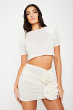 Load image into Gallery viewer, Flora Cream Flower Mini Skirt / PRE ORDER