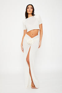 Isla Cream Flower Maxi Skirt / PRE ORDER