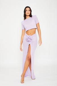 Isla Lilac Flower Maxi Skirt / PRE ORDER