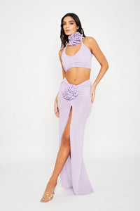 Isla Lilac Flower Maxi Skirt / PRE ORDER