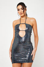 Load image into Gallery viewer, Hilton Grey Holographic Mini Dress / PRE ORDER