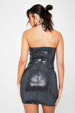Load image into Gallery viewer, Hilton Grey Holographic Mini Dress / PRE ORDER