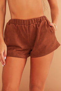 Saint Chocolate Faux Suede Shorts / IN STOCK