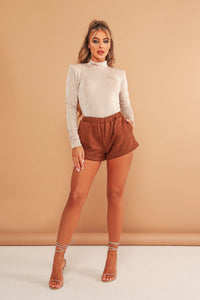 Saint Chocolate Faux Suede Shorts / IN STOCK